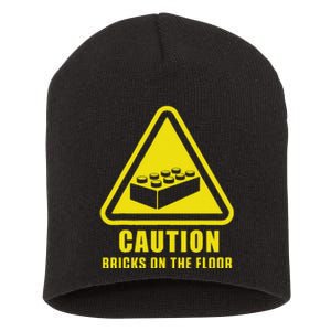 Caution Bricks On Floor Building Blocks Master Builder Short Acrylic Beanie