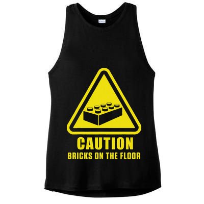 Caution Bricks On Floor Building Blocks Master Builder Ladies PosiCharge Tri-Blend Wicking Tank