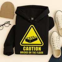 Caution Bricks On Floor Building Blocks Master Builder Hoodie
