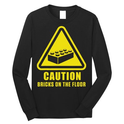Caution Bricks On Floor Building Blocks Master Builder Long Sleeve Shirt