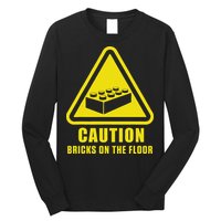 Caution Bricks On Floor Building Blocks Master Builder Long Sleeve Shirt