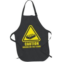 Caution Bricks On Floor Building Blocks Master Builder Full-Length Apron With Pockets