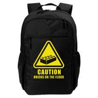 Caution Bricks On Floor Building Blocks Master Builder Backpack