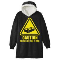Caution Bricks On Floor Building Blocks Master Builder Hooded Wearable Blanket