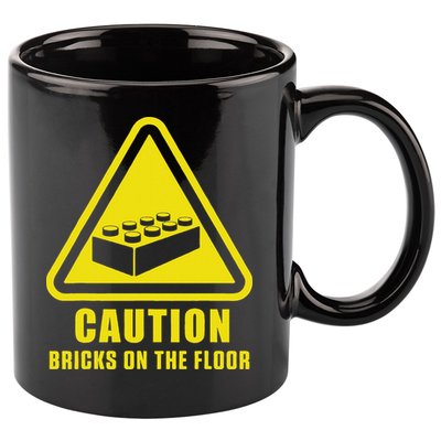 Caution Bricks On Floor Building Blocks Master Builder 11oz C Handle Ceramic Mug