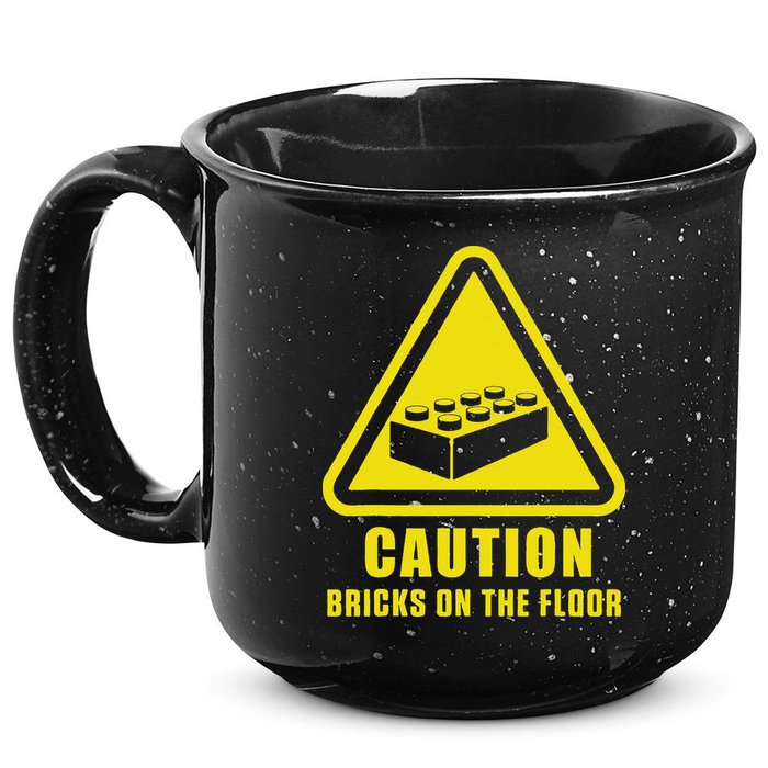 Caution Bricks On Floor Building Blocks Master Builder 15oz Campfire Ceramic Mug