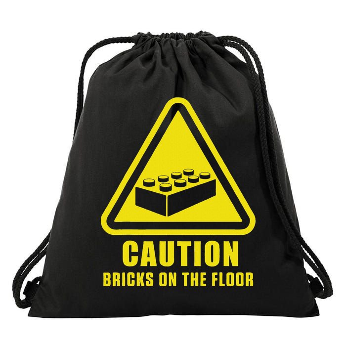 Caution Bricks On Floor Building Blocks Master Builder Drawstring Bag