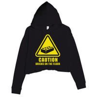 Caution Bricks On Floor Building Blocks Master Builder Crop Fleece Hoodie