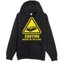 Caution Bricks On Floor Building Blocks Master Builder Premium Pullover Hoodie