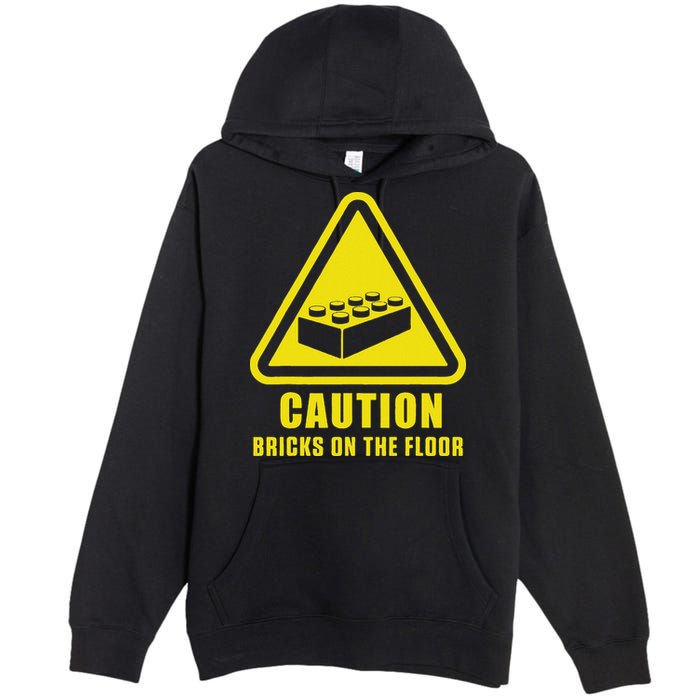 Caution Bricks On Floor Building Blocks Master Builder Premium Pullover Hoodie