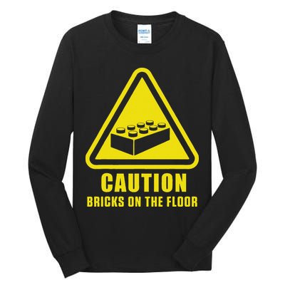 Caution Bricks On Floor Building Blocks Master Builder Tall Long Sleeve T-Shirt