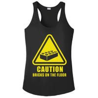 Caution Bricks On Floor Building Blocks Master Builder Ladies PosiCharge Competitor Racerback Tank
