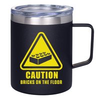 Caution Bricks On Floor Building Blocks Master Builder 12oz Stainless Steel Coffee Mug