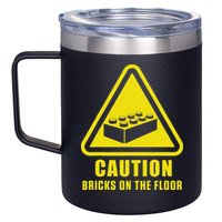 Caution Bricks On Floor Building Blocks Master Builder 12oz Stainless Steel Coffee Mug
