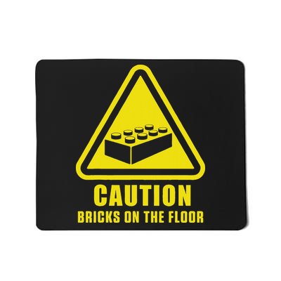Caution Bricks On Floor Building Blocks Master Builder Mousepad