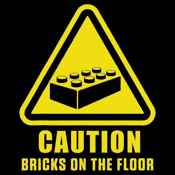 Caution Bricks On Floor Building Blocks Master Builder Mousepad
