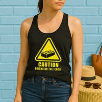 Caution Bricks On Floor Building Blocks Master Builder Womens Tank Top