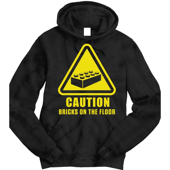 Caution Bricks On Floor Building Blocks Master Builder Tie Dye Hoodie