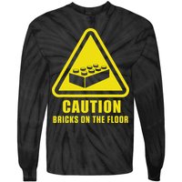 Caution Bricks On Floor Building Blocks Master Builder Tie-Dye Long Sleeve Shirt