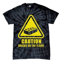 Caution Bricks On Floor Building Blocks Master Builder Tie-Dye T-Shirt