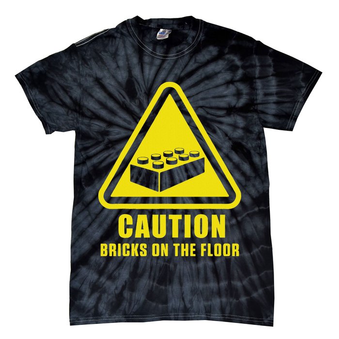 Caution Bricks On Floor Building Blocks Master Builder Tie-Dye T-Shirt