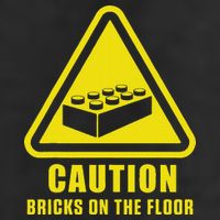Caution Bricks On Floor Building Blocks Master Builder Trucker Hat