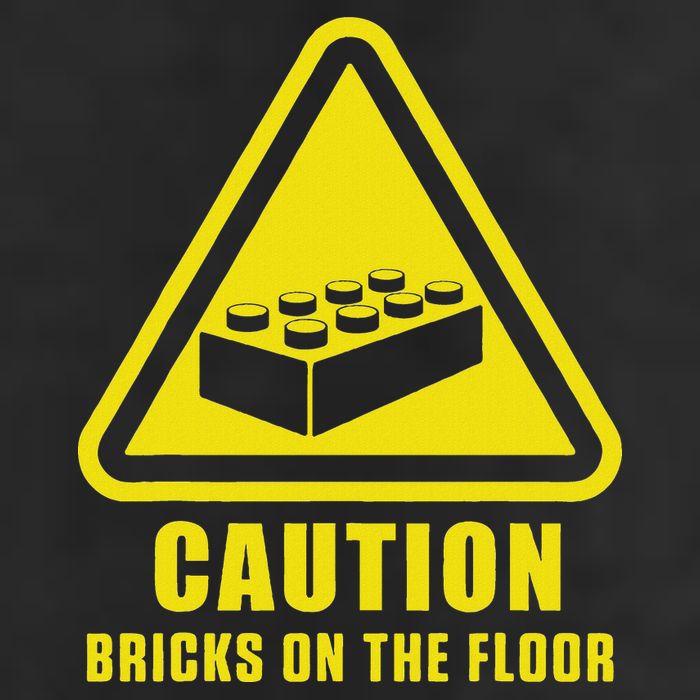 Caution Bricks On Floor Building Blocks Master Builder Trucker Hat