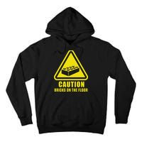 Caution Bricks On Floor Building Blocks Master Builder Tall Hoodie