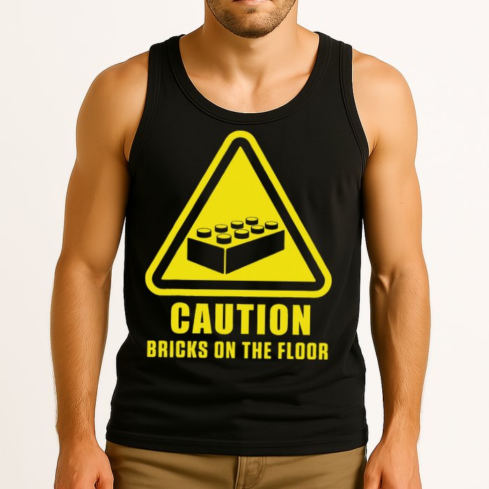 Caution Bricks On Floor Building Blocks Master Builder Tank Top