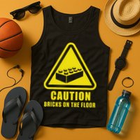 Caution Bricks On Floor Building Blocks Master Builder Tank Top