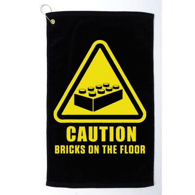 Caution Bricks On Floor Building Blocks Master Builder Golf Towel
