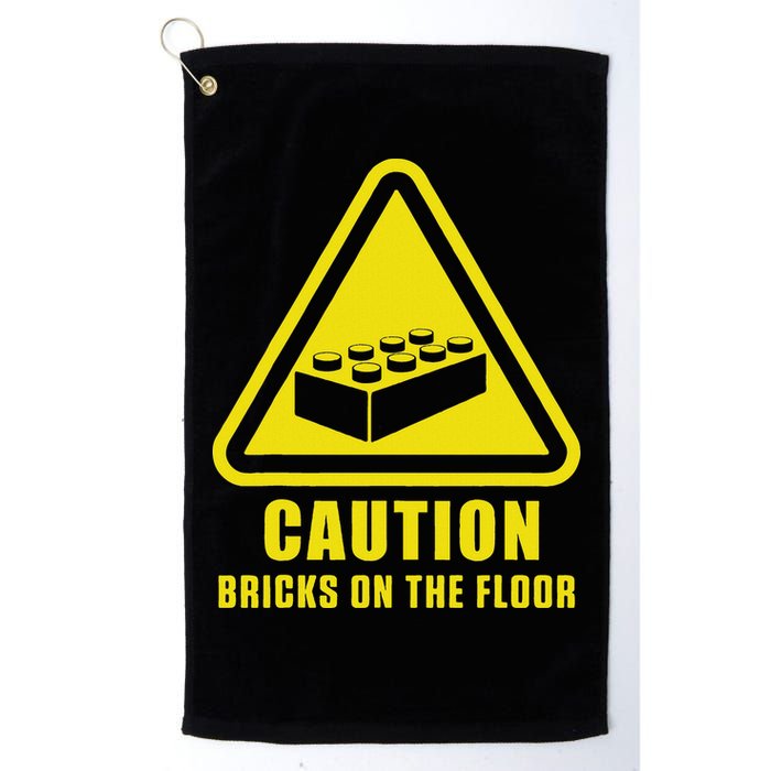Caution Bricks On Floor Building Blocks Master Builder Golf Towel