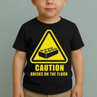 Caution Bricks On Floor Building Blocks Master Builder Toddler T-Shirt