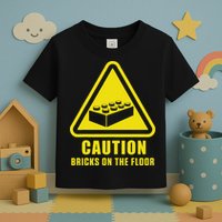 Caution Bricks On Floor Building Blocks Master Builder Toddler T-Shirt