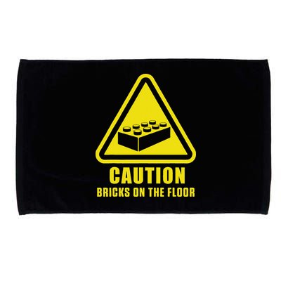 Caution Bricks On Floor Building Blocks Master Builder Microfiber Hand Towel