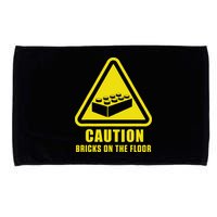 Caution Bricks On Floor Building Blocks Master Builder Microfiber Hand Towel