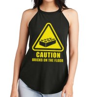 Caution Bricks On Floor Building Blocks Master Builder Women's Perfect Tri Rocker Tank
