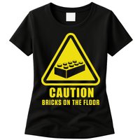 Caution Bricks On Floor Building Blocks Master Builder Womens T-Shirt