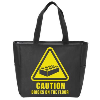 Caution Bricks On Floor Building Blocks Master Builder Zip Tote Bag