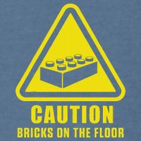 Caution Bricks On Floor Building Blocks Master Builder Garment-Dyed Sweatshirt