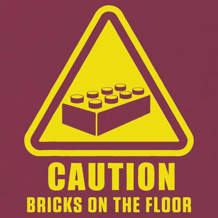 Caution Bricks On Floor Building Blocks Master Builder 16oz Travel Tumbler