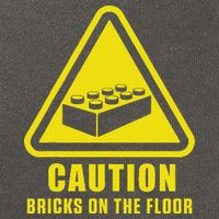 Caution Bricks On Floor Building Blocks Master Builder Cotton Canvas Backpack