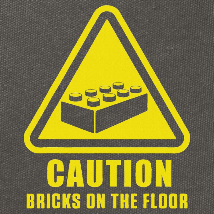 Caution Bricks On Floor Building Blocks Master Builder Cotton Canvas Backpack