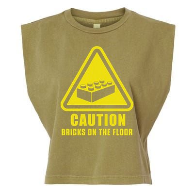 Caution Bricks On Floor Building Blocks Master Builder Garment-Dyed Women's Muscle Tee