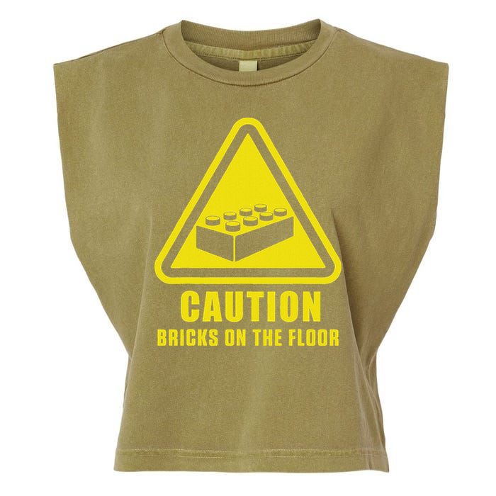 Caution Bricks On Floor Building Blocks Master Builder Garment-Dyed Women's Muscle Tee