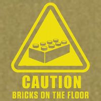 Caution Bricks On Floor Building Blocks Master Builder Garment-Dyed Women's Muscle Tee