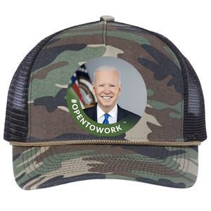 Chris Bakke #Opentowork Biden Retro Rope Trucker Hat Cap