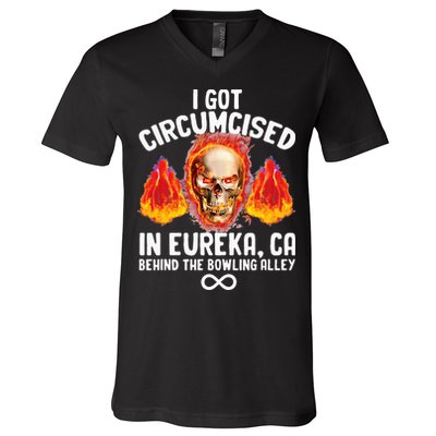 Circumcised Bowling Oddly Specific Humor Weird Funny Meme V-Neck T-Shirt