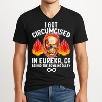 Circumcised Bowling Oddly Specific Humor Weird Funny Meme V-Neck T-Shirt