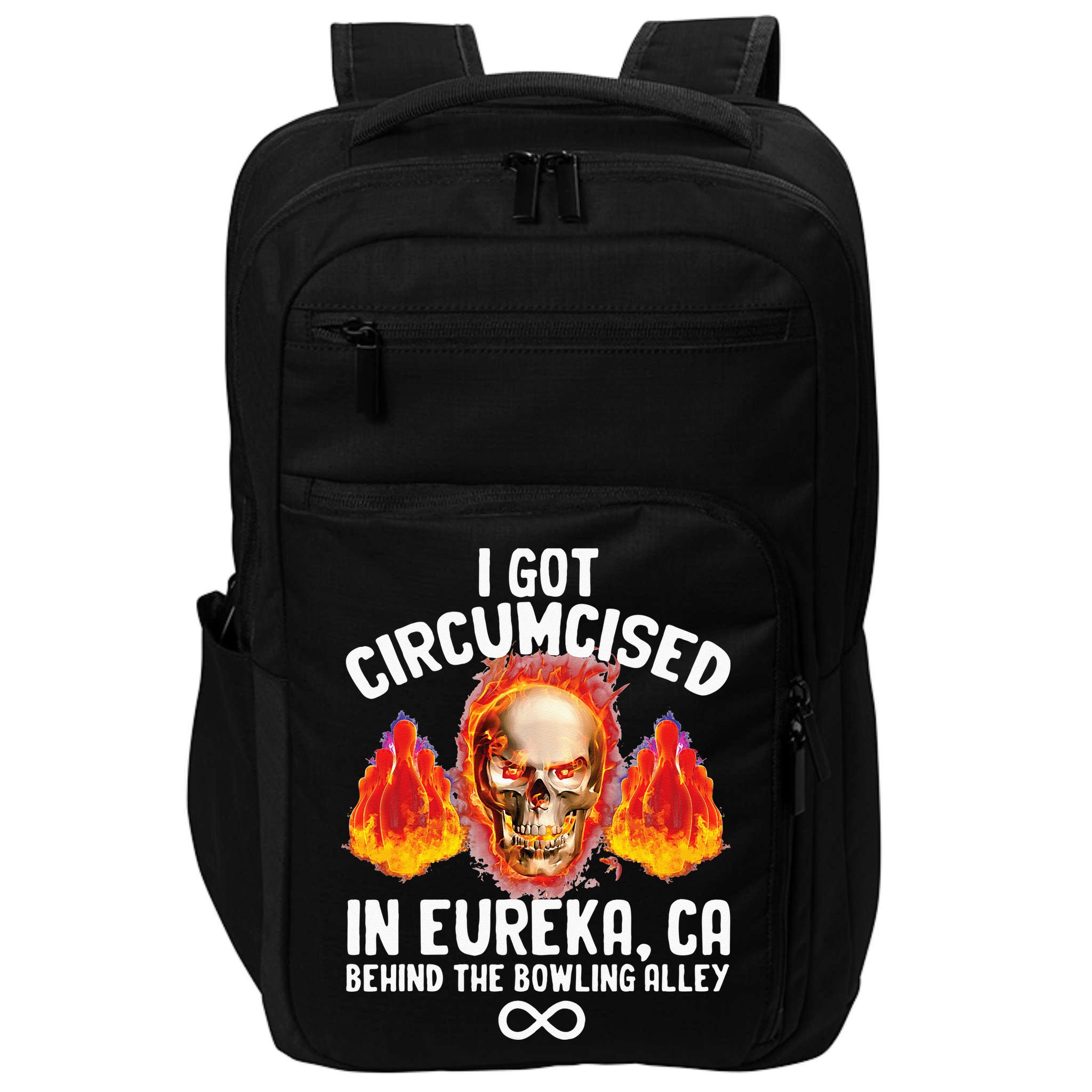 Circumcised Bowling Oddly Specific Humor Weird Funny Meme Impact Tech Backpack